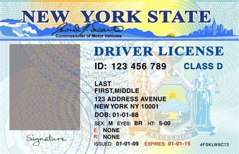 ニューヨーク州では運転免許証を取得 Ny Drivers License Id Card Template