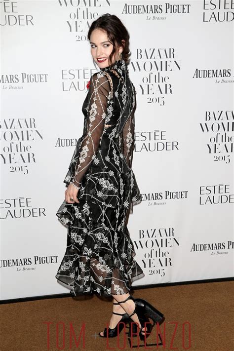Lily James In Erdem At The 2015 Harpers Bazaar Women Of The Year