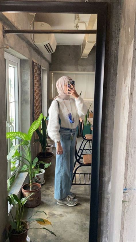 Ootd Sweater Hijab Casual Hijabi Outfits Casual Hijabi Style Outfit Kampus Outfit Hijab