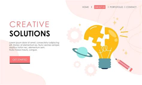 Premium Vector Creative Solutions Landing Page Template