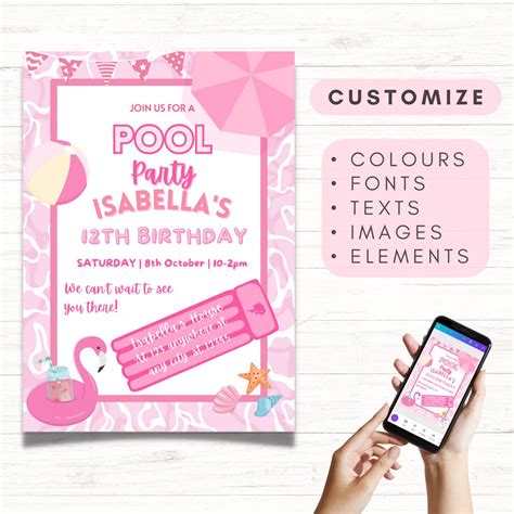 Pink Barbi Doll Birthday Invitation Template Girl S Birthday