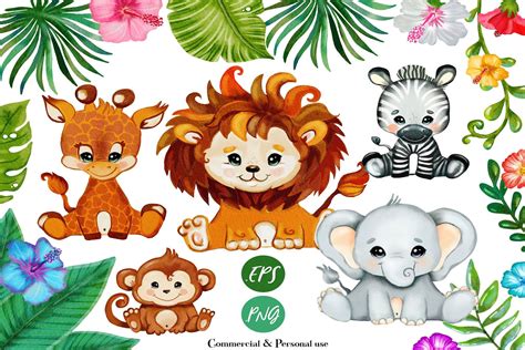Safari Baby Animals Clip Art Png Files 480668 Safari Baby Animals