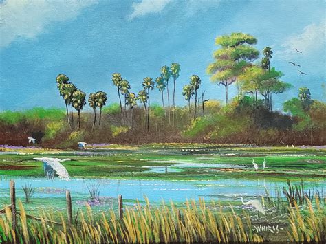 Original Painting Florida Landscape Okeechobee Wetlands 16x20 Etsy