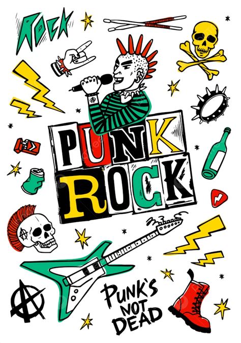 Fondo Conjunto De Música Punk Rock De Pantalla Imagen Para Descarga