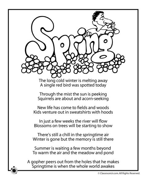 Spring Kids Poems Woo Jr Kids Activities