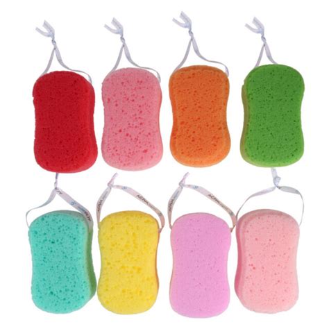 8pcs Bath Sponges Simple Shape Bathing Scrubbers Soft Shower Sponge For