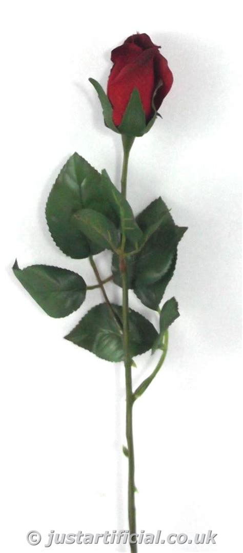 Artificial Silk Rose Closed Bud Single Stem Just Artificial