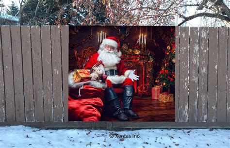 Fence Banner Santas Home By Xentas Inc Print Décor