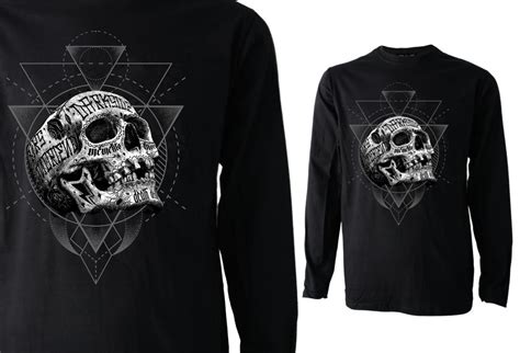 Inked Skull Darkside Long Sleeve Mens T Shirt