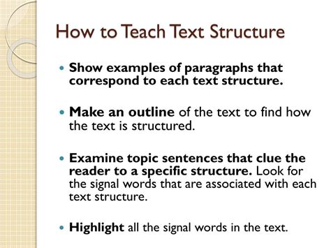 Ppt Teaching Text Structure Powerpoint Presentation Free Download