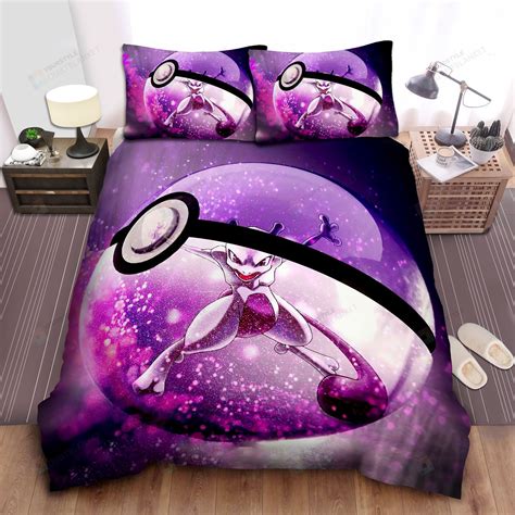 Pokmon Mewtwo Inside Pokeball Bed Sheets Duvet Cover Bedding Sets