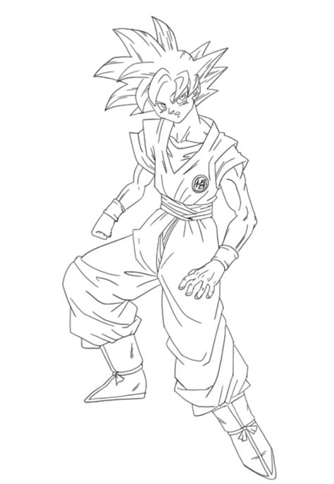 Son Goku Super Saiyan God Lineart By Thedragon97 On Deviantart
