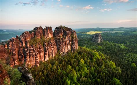 Nature Elbe Sandstone Mountains Rocky Pillars Schrammsteine National
