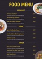 Modern Restaurant Menu Template | Restaurant menu template, Food menu ...