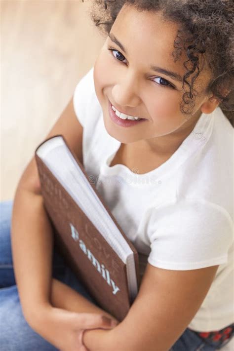 African American Girl Child Book Photo Album Stock Image Image Of