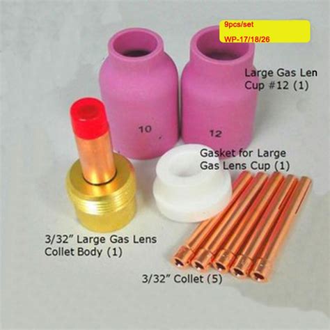 New Pcs Set Tig Kit Gas Lens Alumina Cup Fit Tig Welding Torch Pta