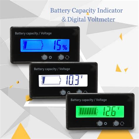 Voltmeter Digital Battery Tester V V V V Voltage Meter LCD Acid Lead Lithium Capacity