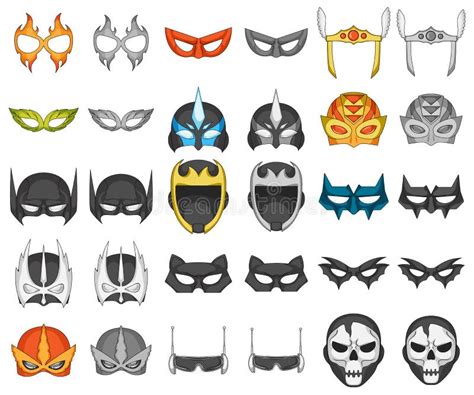 Vector Illustration Of Hero And Mask Symbol Set Of Hero And Superhero