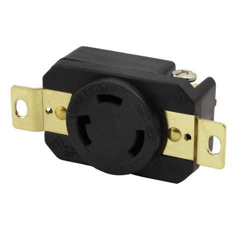 Ac Works® 30a 125v Nema L5 30r Flush Mounting Locking Industrial