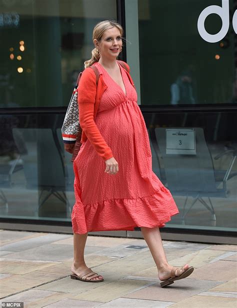 Heavily Pregnant Rachel Riley Shows Off Her Baby Bump In A Pink Maxi