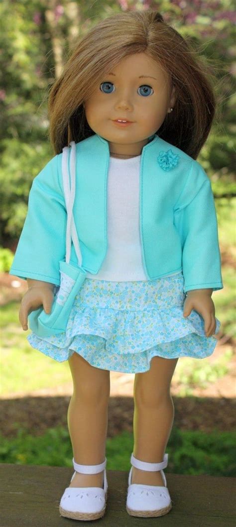 American Girl Doll Clothesblue Jacket By Buttonandbowboutique Doll Clothes American Girl