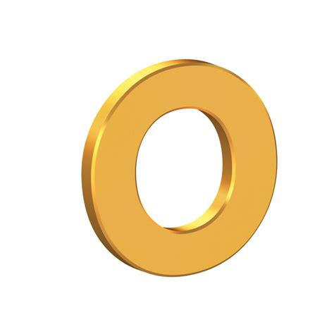 O 3d Letter Isolated With Transparent Background Gold Texture 3d