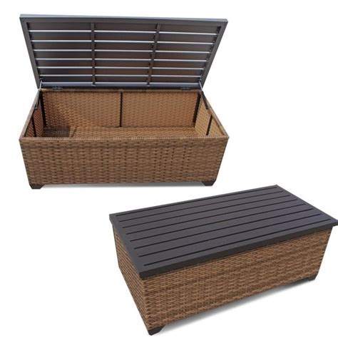 Settle in with the suncast® elements® coffee table with storage. TKC Laguna Outdoor Wicker Storage Coffee Table in Caramel ...