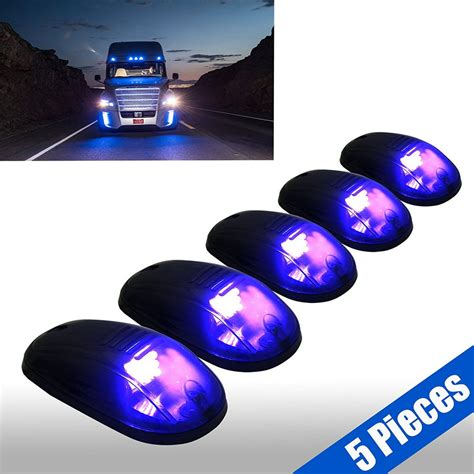 5pcs Smoked Led Roof Top Truck Suv Cab Marker Running Clearance Lights