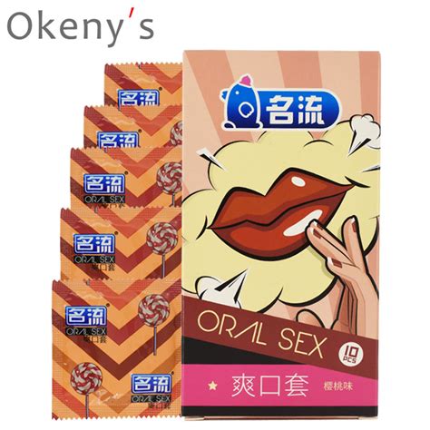 Natural Condoms 10pcs Cherry Flavor Oral Sex Condoms Ultra Thin Large