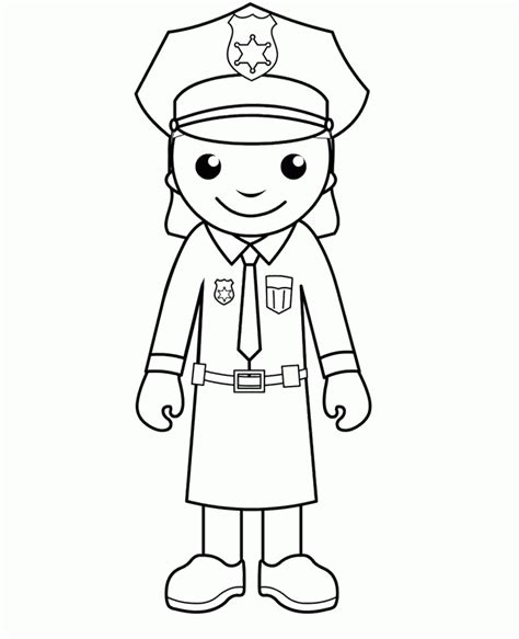 Police Officer Coloring Page Coloring Home