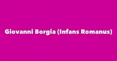 Giovanni Borgia (Infans Romanus) - Spouse, Children, Birthday & More