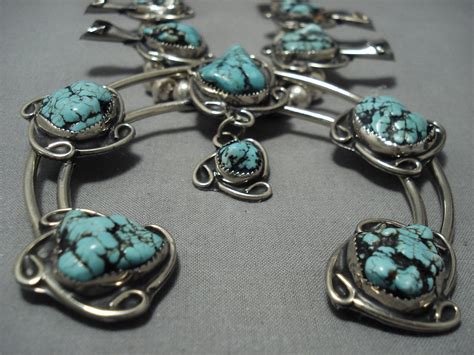Heavy Vintage Native American Jewelry Navajo Turquoise Sterling Silver