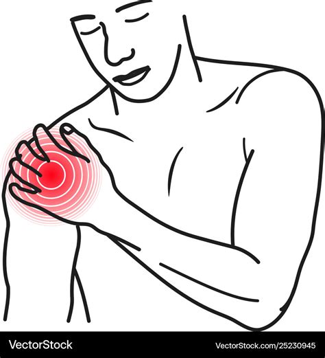 Shoulder Pain Icon Man Suffering With Muscle Hurt Vector Image