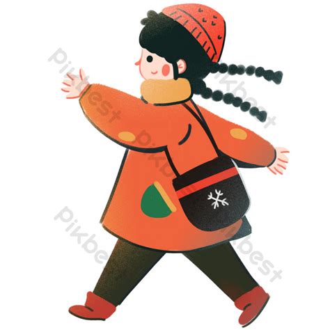 Cartoon Happy Walking Girl Character Design Png Images Psd Free