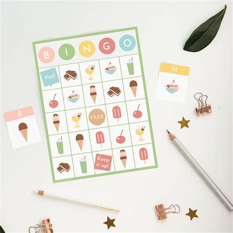Ice Cream Bingo 15 Pack Instant Download Perfect For Fun Etsy