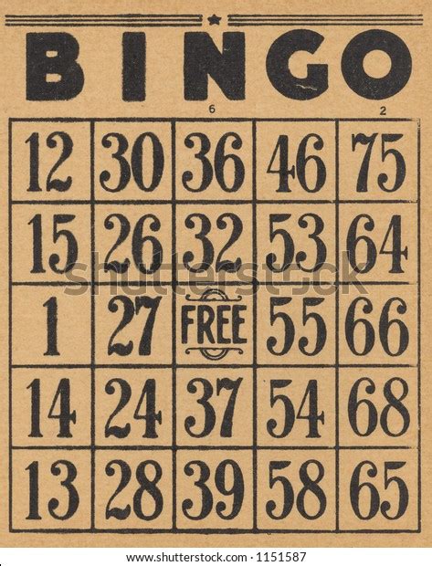 Vintage Bingo Card Stock Photo Edit Now 1151587