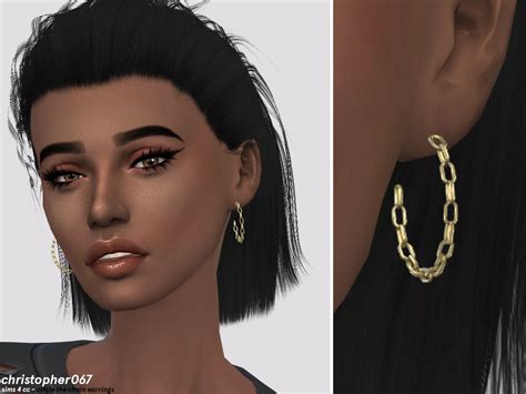 The Sims Resource Circle The Chain Earrings Christopher067