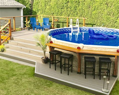 Above Ground Pool Decks In 2021 Swimming Pools Backyard Decks Around