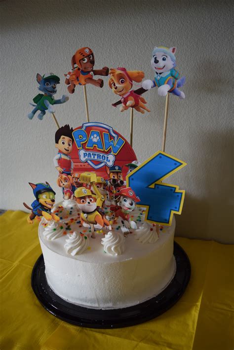 Feel free to send us message for any design requests if in case your check on our collections of colorful and cute, yummy customized paw patrol fondant cakes. Paw Patrol birthday cake topper - Especially 4 You