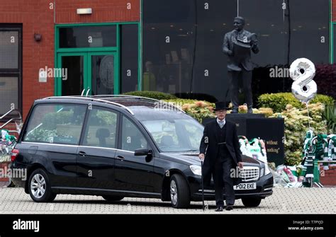 The Funeral Procession Passes Celtic Park Glasgow Stock Photo Alamy