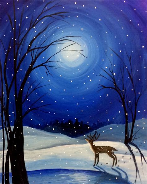 Pin By Jan Belcher On Animals In Winter Christmas Canvas Art Simple