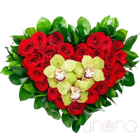 Sweet Symphony Heart Shaped Flower Arrangement To Ukraine Flowers To
