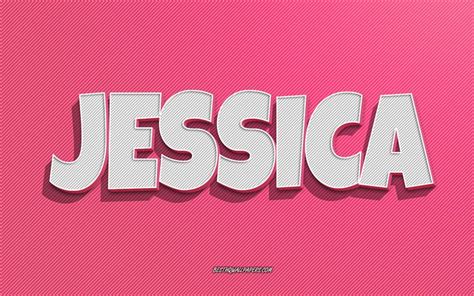 Download Wallpapers Jessica Pink Lines Background Wallpapers With Names Jessica Name Female
