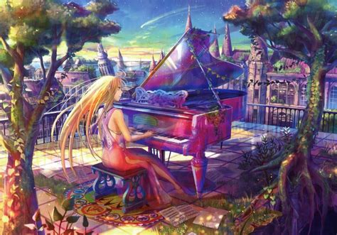 Piano Anime Anime De Piano Shigatsu Wa Kimi Fondo De Pantalla De Anime