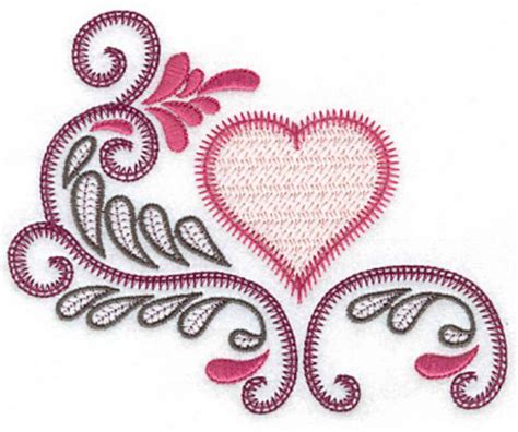 Heart And Swirls A Machine Embroidery Design Embroidery Library At