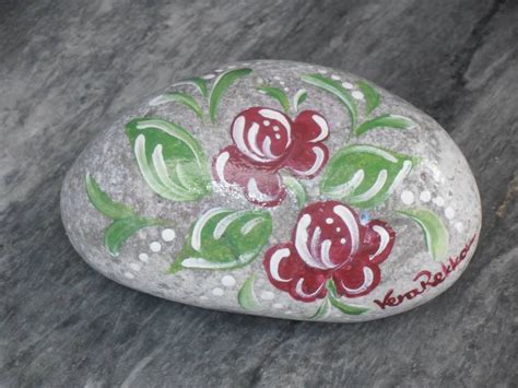 Hand Painted Rocks Painted Stones Egg Painting Flower Painting