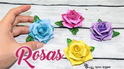 Como Hacer Mini Rosas De Goma Eva Con Moldes In 2020 Paper Flowers