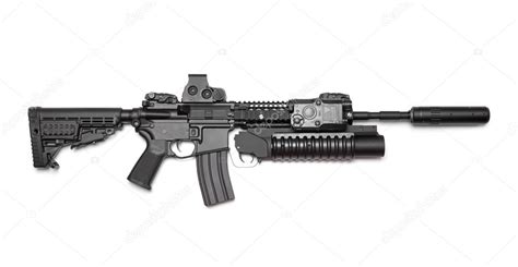Ar 15 M4a1 Carbine Isolated On White Background — Stock Photo