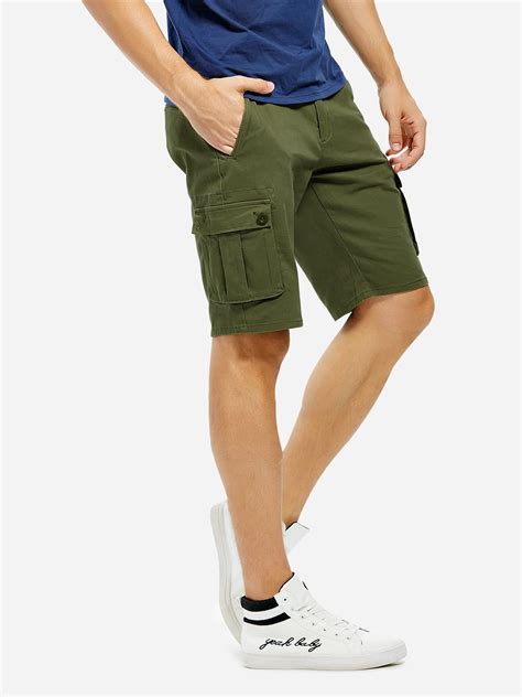 [9 off] 2021 zan style knee length cargo shorts in army green zaful