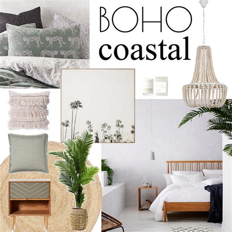 Boho Coastal Bedroom Interior Design Mood Board By Style Curator